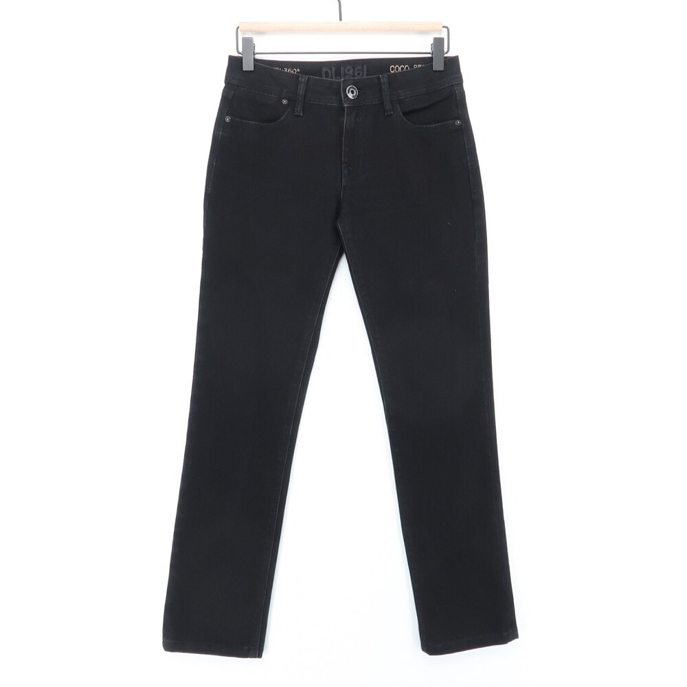 DL1961 Coco Jeans Womens 25 Black Curvy Straight Leg 4 Way Stretch‎ Mid Rise